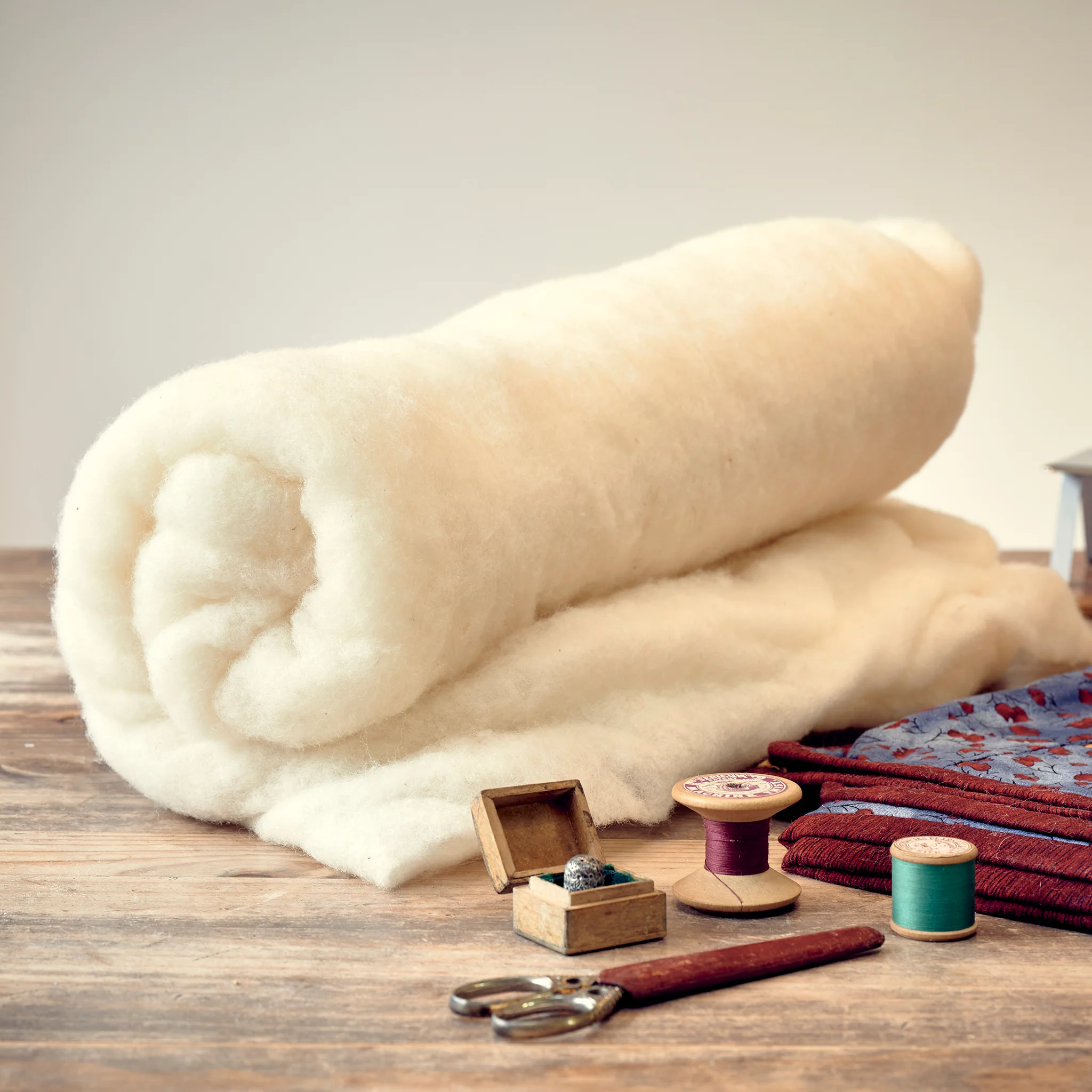 Fine Wool Wadding 135 GSM sold by the linear metre