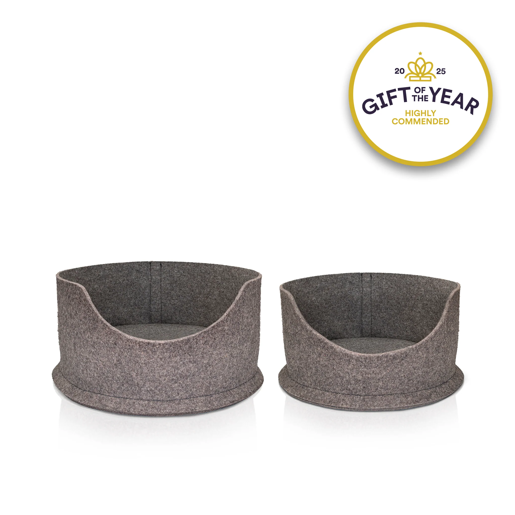PetSnug Grey Round Wool Dog Bed - Image 3