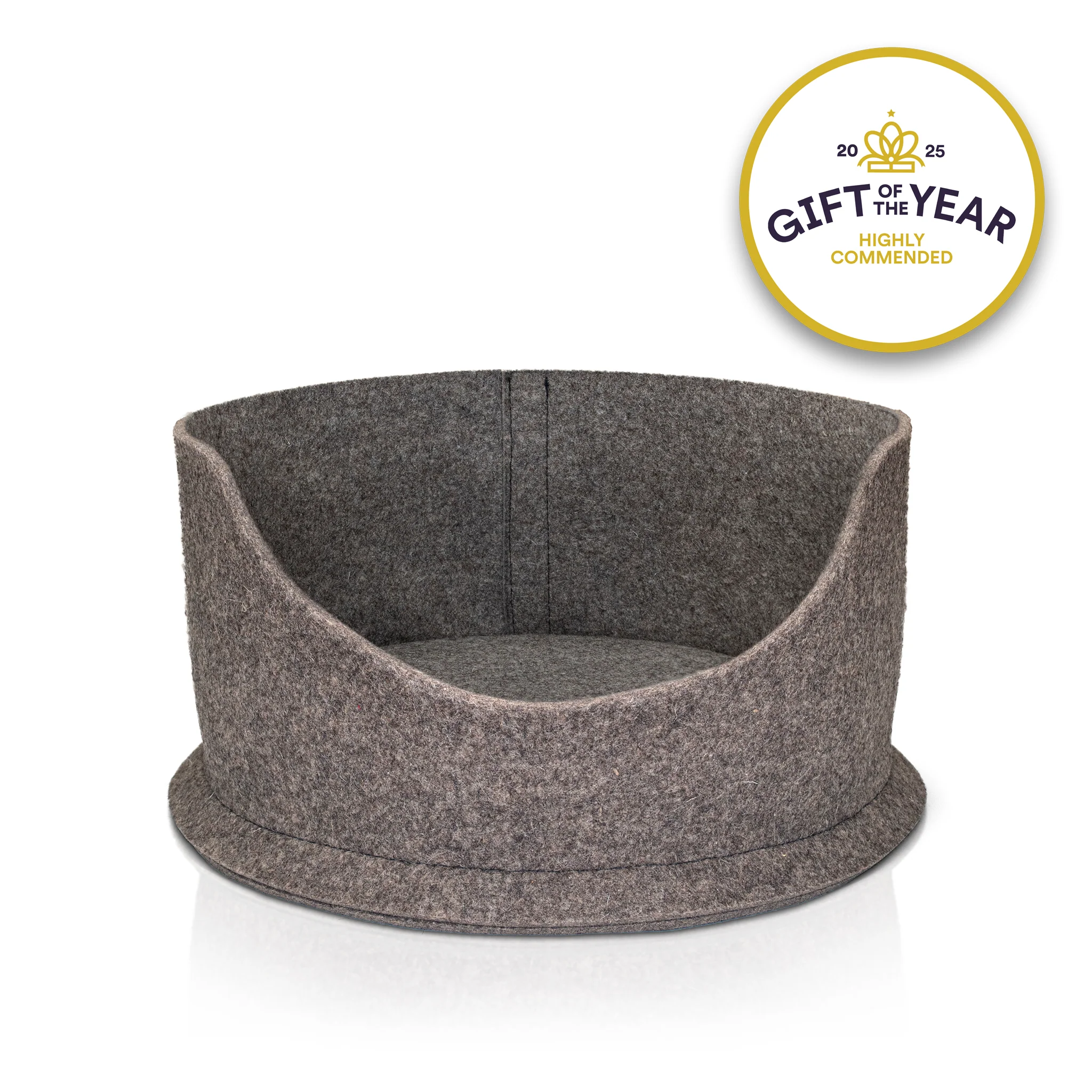 PetSnug Grey Round Wool Dog Bed - Image 4