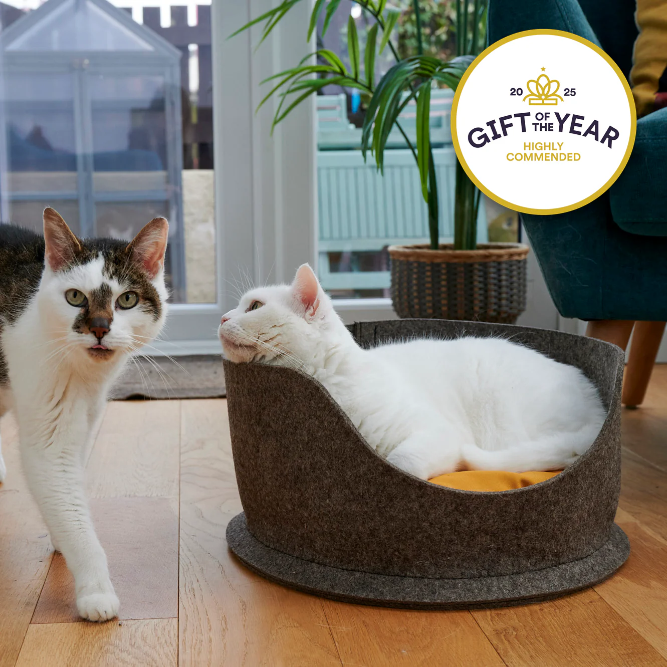 PetSnug Grey Round Wool Dog Bed - Image 7
